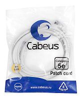 Патч-корд U/UTP кат.5E PC-UTP-RJ45-Cat.5e-3m-WH 2xRJ45/8p8c неэкранир. PVC 3м бел. Cabeus 7682c