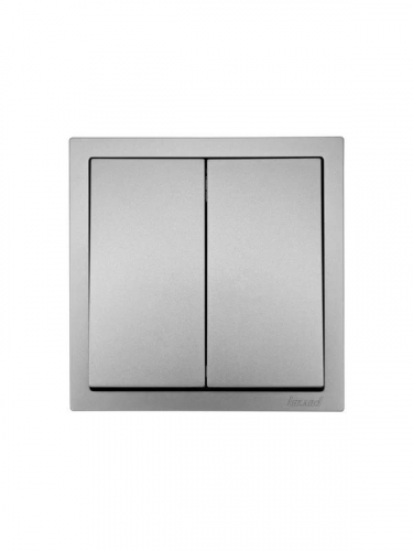 Выключатель 2-кл. СП ZIMA IP20 10А безвинт. зажим сер. матов. LEZARD 704-7488-101QC фото 3