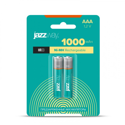 Аккумулятор AAA/HR03 1.2В 1000мА.ч Ni-MH предзаряжен. BL-2 (блист.2шт) JazzWay 5007932 фото 2 Аккумулятор AAA/HR03 1.2В 1000мА.ч Ni-MH предзаряжен. BL-2 (блист.2шт) JazzWay 5007932 фото 2