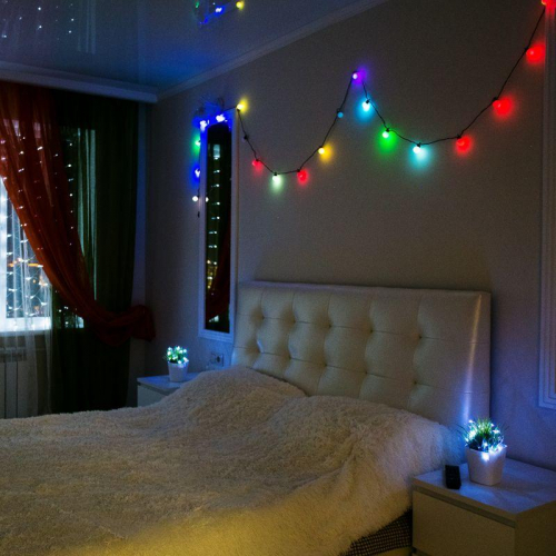 Гирлянда светодиодная "Шарики" 5м d18мм 30LED RGB 3.6Вт 220-240В IP20 провод ПВХ темн. зел. Neon-Night 303-549 фото 3 Гирлянда светодиодная "Шарики" 5м d18мм 30LED RGB 3.6Вт 220-240В IP20 провод ПВХ темн. зел. Neon-Night 303-549 фото 3