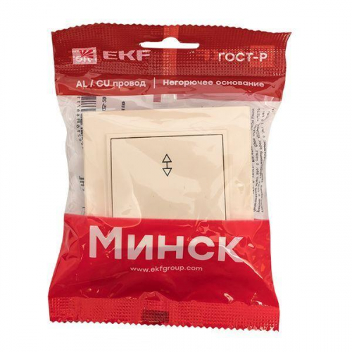 Переключатель проходной 1-кл. СП Минск 10А IP20 беж. EKF ERV10-025-20 фото 3