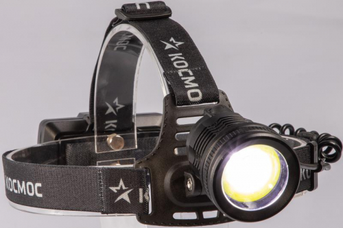 Фонарь налобный аккум. 10Вт P50 LED/Li-ion18650 2х1000мА.ч алюм. КОСМОС KOC855Lit фото 3