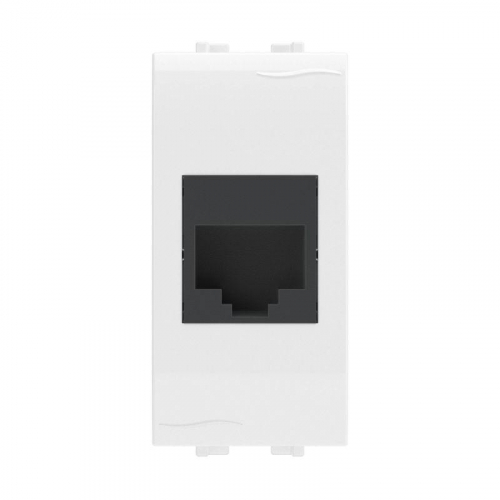 Розетка компьютерная 1-м СП 1мод. Brava RJ45 кат.5E бел. DKC 76654B