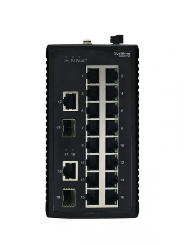 Коммутатор промышленный неуправляемый Ethernet 16х10/100BaseT 2х100/1000BaseX SFP SE NSETU118T16X02A фото 3