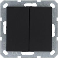 Кнопка 2-кл. 10А IP20 с переключающим контактом механизм черн. матов. soft touch Jasmart G3020PB