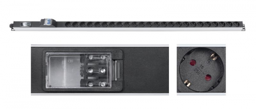 Блок розеток для 19дюйм шкафов PDU-32-24S-B-T вертик. 24 розетки Schuko 32А автомат защиты алюм. корпус клем. колодка Cabeus 9544c Блок розеток для 19дюйм шкафов PDU-32-24S-B-T вертик. 24 розетки Schuko 32А автомат защиты алюм. корпус клем. колодка Cabeus 9544c