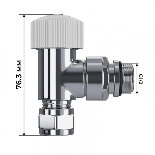Набор термостатический угловой Design Pro 15мм М30х1.5 хром Royal Thermo НС-1646649 фото 4