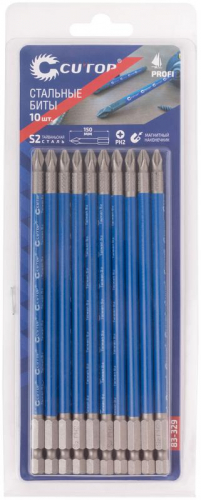 Набор стальных бит ПРОФИ/Profi PH2 150мм (уп.10шт) Cutop 83-329 фото 3 Набор стальных бит ПРОФИ/Profi PH2 150мм (уп.10шт) Cutop 83-329 фото 3