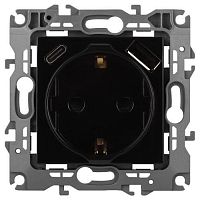 Розетка Эра12 12-4108-06 16А 250В 2P+E с USB type-A+C 5В-3А защ. шторки черн. Эра Б0067746