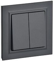 Выключатель 2-кл. СП BRITE ВСР10-2-0-БрГ 10А в сборе графит IEK BR-V20-0-10-K53-F