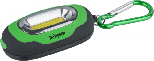 Фонарь 93 658 NPT-KC07-G-2CR2032 брелок пласт.1COB LED(1Вт) 3 реж. зел Navigator 93658