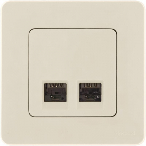 Розетка компьютерная 2-м Inspiria RJ45 кат.5E UTP сл. кость IEK 673836 фото 2