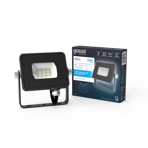 Прожектор светодиодный Qplus 10Вт 6500К IP65 850лм 200-240В ДО сер. GAUSS 690511310 Прожектор светодиодный Qplus 10Вт 6500К IP65 850лм 200-240В ДО сер. GAUSS 690511310