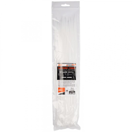 Хомут кабельный (стяжка) PCT 3.6х350-100WH 3.6х350 PA6.6 бел. (уп.100шт) JazzWay 5053885 фото 3