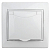 Розетка 1-м СП Plano 1-209-01 16А IP44 250В 2P+E Schuko с заземл. защ. шторки с крышкой бел. Intro Б0048033