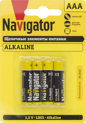 Элемент питания алкалиновый AAA/LR03 61 462 NBT-NPE-LR03-BP4 (блист.4шт) Navigator 61462 Элемент питания алкалиновый AAA/LR03 61 462 NBT-NPE-LR03-BP4 (блист.4шт) Navigator 61462