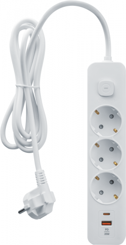 Удлинитель 3х1.5м с заземл. 16А IP20 95 687 NPE-USB06-03-150-ESC-3X1-PD20W USB-C + USB-A с выкл. бел. NAVIGATOR 95687 фото 2 Удлинитель 3х1.5м с заземл. 16А IP20 95 687 NPE-USB06-03-150-ESC-3X1-PD20W USB-C + USB-A с выкл. бел. NAVIGATOR 95687 фото 2
