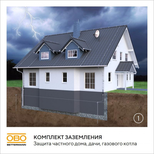 Комплект заземления безмуфтовый d20мм 6м сталь гор. цинк. OBO 5000756 фото 5
