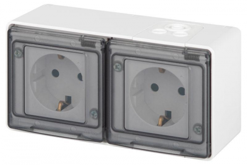 Розетка Эксперт 11-2503-01 2х2P+E гориз. IP55 16А-250В ОУ бел. Эра Б0063264 Розетка Эксперт 11-2503-01 2х2P+E гориз. IP55 16А-250В ОУ бел. Эра Б0063264