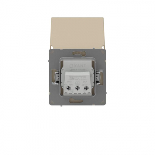 Розетка силовая KANT IP44 2P+E защ. шторки с крышкой ванильн. марципан DKC 7015013 фото 3