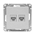 Розетка компьютерная 2-м СП Эпика RJ45 кат.5 механизм алюм. EKF UP1-SOA-2RJ45-5