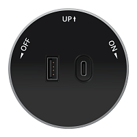 Розетка MultiTrack с 2-мя заряд. устройствами USB тип A+C 18Вт 5В/3А антрацит SE MTK13003B
