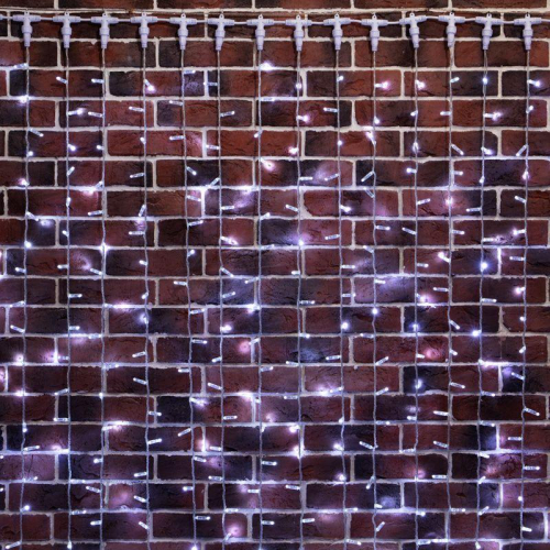 Гирлянда светодиодная "Светодиодный Дождь" 2х9м 1200LED бел. 230В IP65 эффект мерцания провод прозр. ПВХ соединяется (нужен блок 303-500-1) Neon-Night 235-695