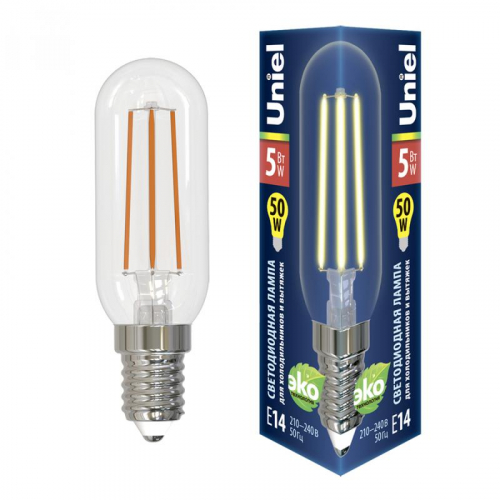 Лампа светодиодная LED-Y25-5W/3000K/E14/CL GLZ04TR для холодильников и вытяжки прозрачная колба. картон Uniel UL-00007129 Лампа светодиодная LED-Y25-5W/3000K/E14/CL GLZ04TR для холодильников и вытяжки прозрачная колба. картон Uniel UL-00007129