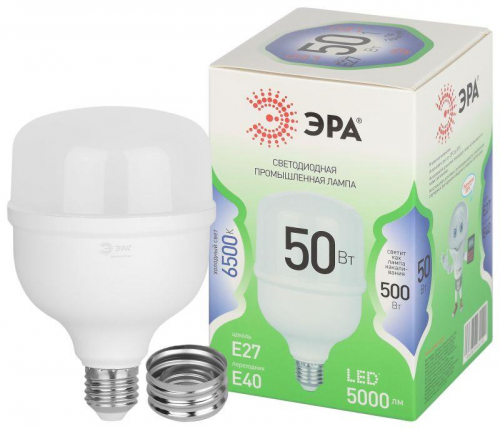 Лампа светодиодная GREEN LINE POWER T100-50W-865-E27/E40 GL 50Вт колокол 6500К свет холод. E27/E40 Эра Б0067036