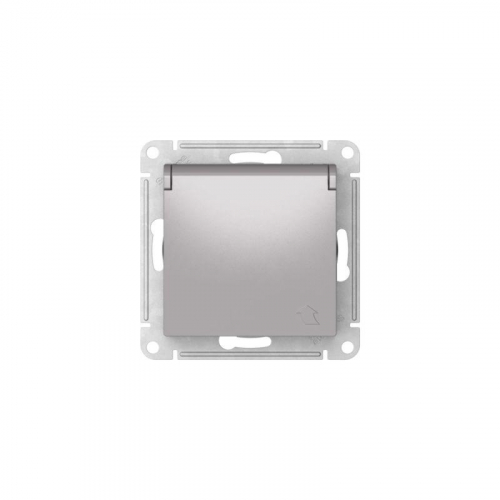 Розетка AtlasDesign 16А IP20 с заземл. защ. шторки с крышкой быстрозажим. клем. механизм алюм. SE ATN000346S фото 6