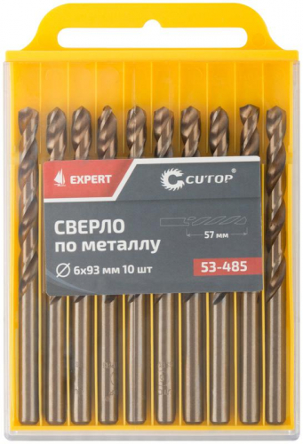 Набор сверл по металлу ЭКСПЕРТ/EXPERT 6х93мм (уп.10шт) Cutop 53-485 фото 3 Набор сверл по металлу ЭКСПЕРТ/EXPERT 6х93мм (уп.10шт) Cutop 53-485 фото 3