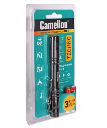 Фонарь LED51517 XPE 3 режима 2хLR03 (в компл.) алюм. черн. (открывающ. блист.) Camelion 12917 фото 6 Фонарь LED51517 XPE 3 режима 2хLR03 (в компл.) алюм. черн. (открывающ. блист.) Camelion 12917 фото 6