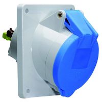 Розетка встраиваемая 16А 3п 2P+PE 6ч 230В IP44 наклонная 74х62 Quick-Connect Bals 12772