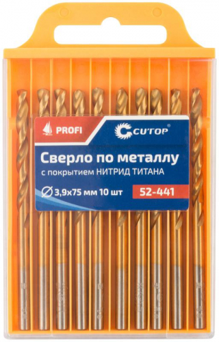 Сверло по металлу ПРОФИ/Profi 3.9х75мм с титан. покрытием (уп.10шт) Cutop 52-441 фото 3