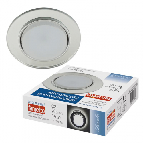 Светильник точечный декоративный DLS-L159 GX53 Chrome/Glassy GX53 встраив. доп. светодиод. подсветка 4Вт без лампы Fametto UL-00005324 Светильник точечный декоративный DLS-L159 GX53 Chrome/Glassy GX53 встраив. доп. светодиод. подсветка 4Вт без лампы Fametto UL-00005324