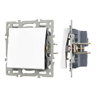 Механизм выключателя одноклавишный непроходной SWT-MK01-PL-WH (250В 16А) Arlight 043710