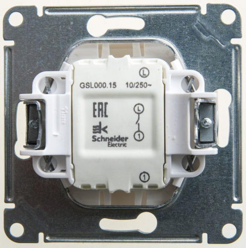 Кнопка нажимная 1-кл. СП Glossa 10А IP20 (сх. 1) 10AX механизм перламутр SE GSL000615 фото 2 Кнопка нажимная 1-кл. СП Glossa 10А IP20 (сх. 1) 10AX механизм перламутр SE GSL000615 фото 2