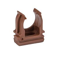 Держатель для труб (клипса) d25мм темн. дерево (уп.10шт) Plast EKF derj-z-25d