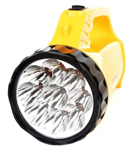 Фонарь аккумуляторный LED3819CSM 9LED + 12SMD 2 режима аккум. SLA 220В желт. Ultraflash 12860 фото 12