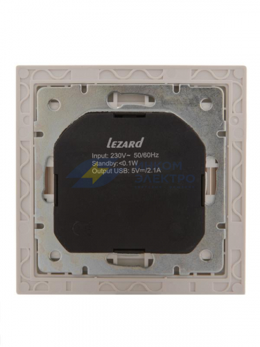 Розетка 1-м СП Rain 16А с заземл. + USB разъем бел. LEZARD 703-0202-181 фото 2 Розетка 1-м СП Rain 16А с заземл. + USB разъем бел. LEZARD 703-0202-181 фото 2