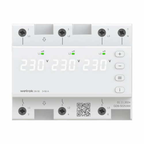 Реле напряжения D6-50 Welrok 4660251140373 Реле напряжения D6-50 Welrok 4660251140373
