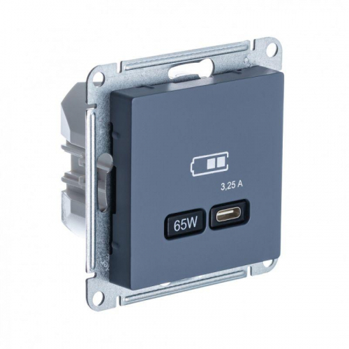 Розетка USB AtlasDesign тип C 65Вт QC PD высокоскор. ЗУ механизм грифель SE ATN000727 Розетка USB AtlasDesign тип C 65Вт QC PD высокоскор. ЗУ механизм грифель SE ATN000727