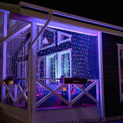 Гирлянда светодиодная "Сеть" 2.5х2.5м 432LED красн./син. 26Вт 220-240В IP65 провод ПВХ черн. Neon-Night 215-033 фото 5