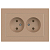 Розетка 2-м СП Accent 6-204-04 16А IP20 250В 2P AL/CU шампань Intro Б0063462