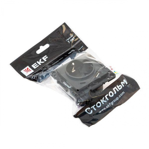 Розетка 1-м СП Стокгольм 16А USB A+C с заземл. защ. шторки винтов. клеммы механизм черн. EKF EZR16-2USB-typeA-typeC фото 8