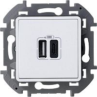 Устройство зарядное Inspiria с 2-мя USB разьемами A и C 240В/5В 3000мА бел. IEK 673760