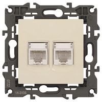 Розетка компьютерная 2-м Elegance 14-3108-02 RJ45 IP20 механизм сл. кость Эра Б0034309