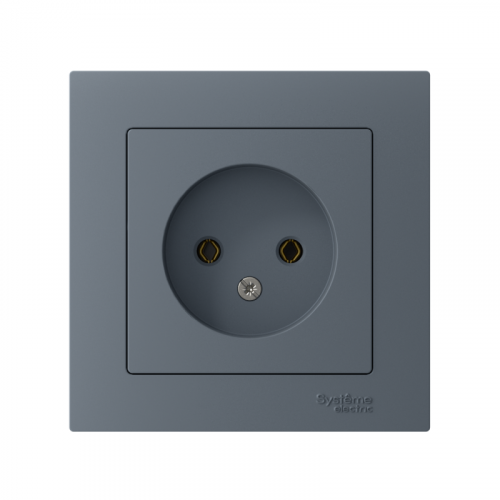 Розетка 1-м СП AtlasDesign 16А IP20 без заземл. в сборе грифель SE ATN000740 фото 2