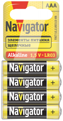 Элемент питания 95 458 NBT-03 AAA LR03 4SHBP (уп.4шт) NAVIGATOR 95458 Элемент питания 95 458 NBT-03 AAA LR03 4SHBP (уп.4шт) NAVIGATOR 95458