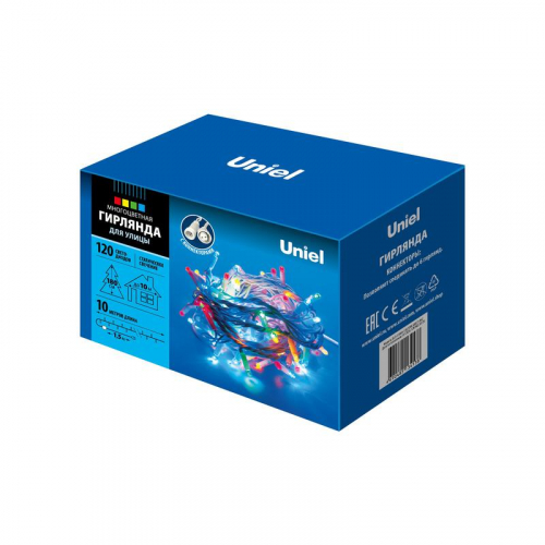 Гирлянда LED со статическим свечением ULD-S1000-120/SWK MULTI IP67 10м соедин. 120 диодов разноцвет. свет провод бел. Uniel UL-00007202 Гирлянда LED со статическим свечением ULD-S1000-120/SWK MULTI IP67 10м соедин. 120 диодов разноцвет. свет провод бел. Uniel UL-00007202
